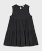 BELLOL Tiered Shirred Mini Dress Black