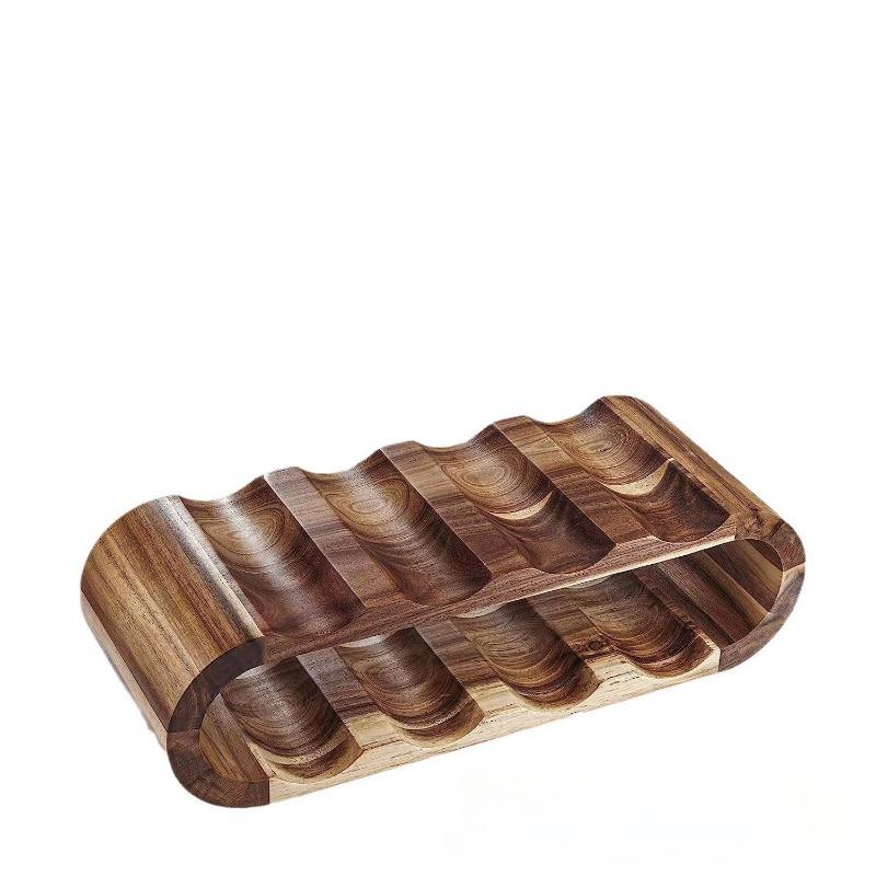 Solid Wood Double Layered Wine Rack Wine Bottle Display Rack Ornaments Restaurant Bar Tabletop European Style Red Wine Rack