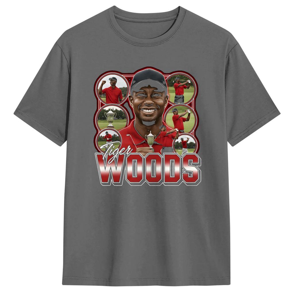 Oversized T Shirt Summer Tigers WWoods Vintage Bootleg Hip Hop TShirts Cotton Tee Shirt for Unisex Awesome Short Sleeve Tops