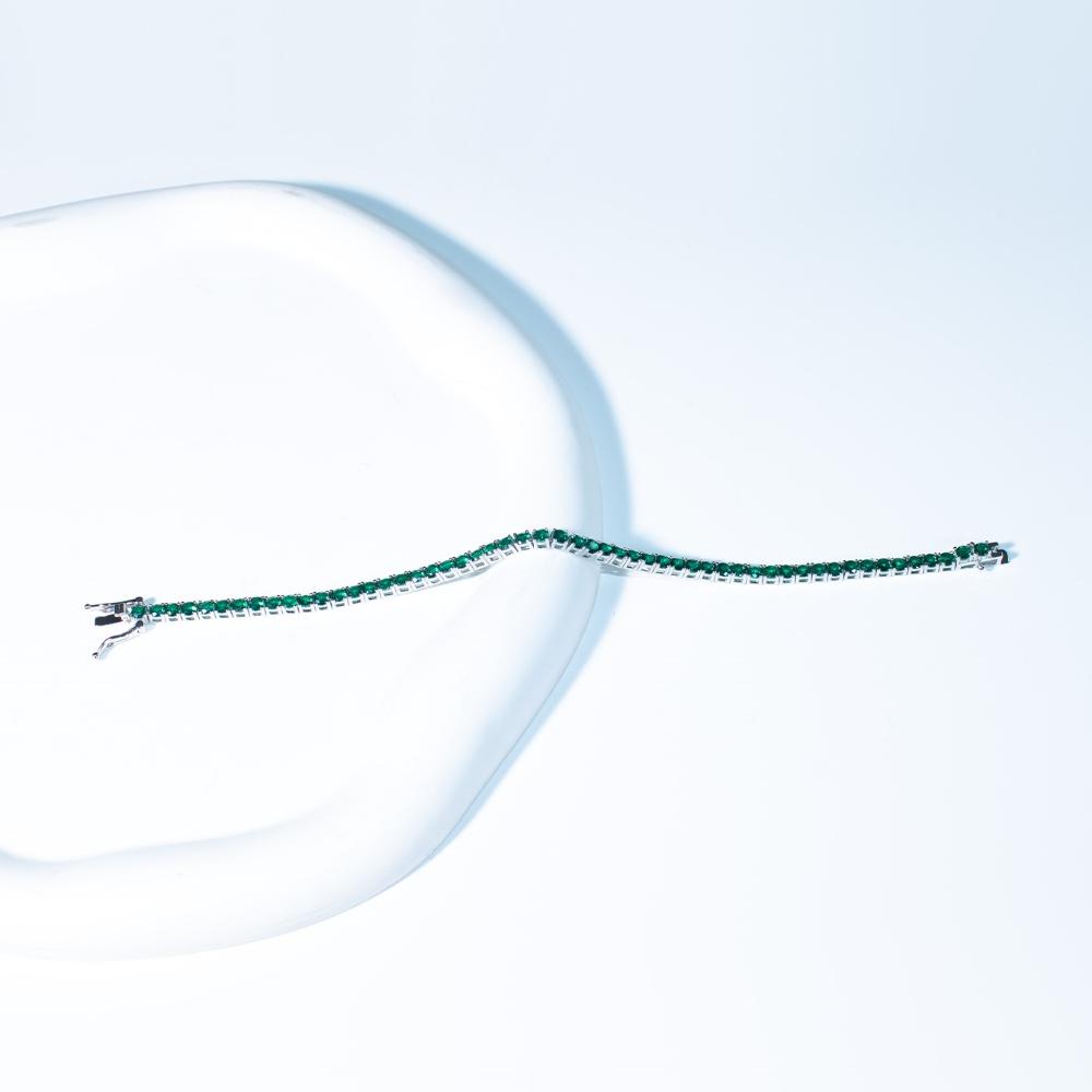 2 mm-es kerek 925 sterling ezüst köbös cirkónia karkötő Egyedi divat ékszer karkötők