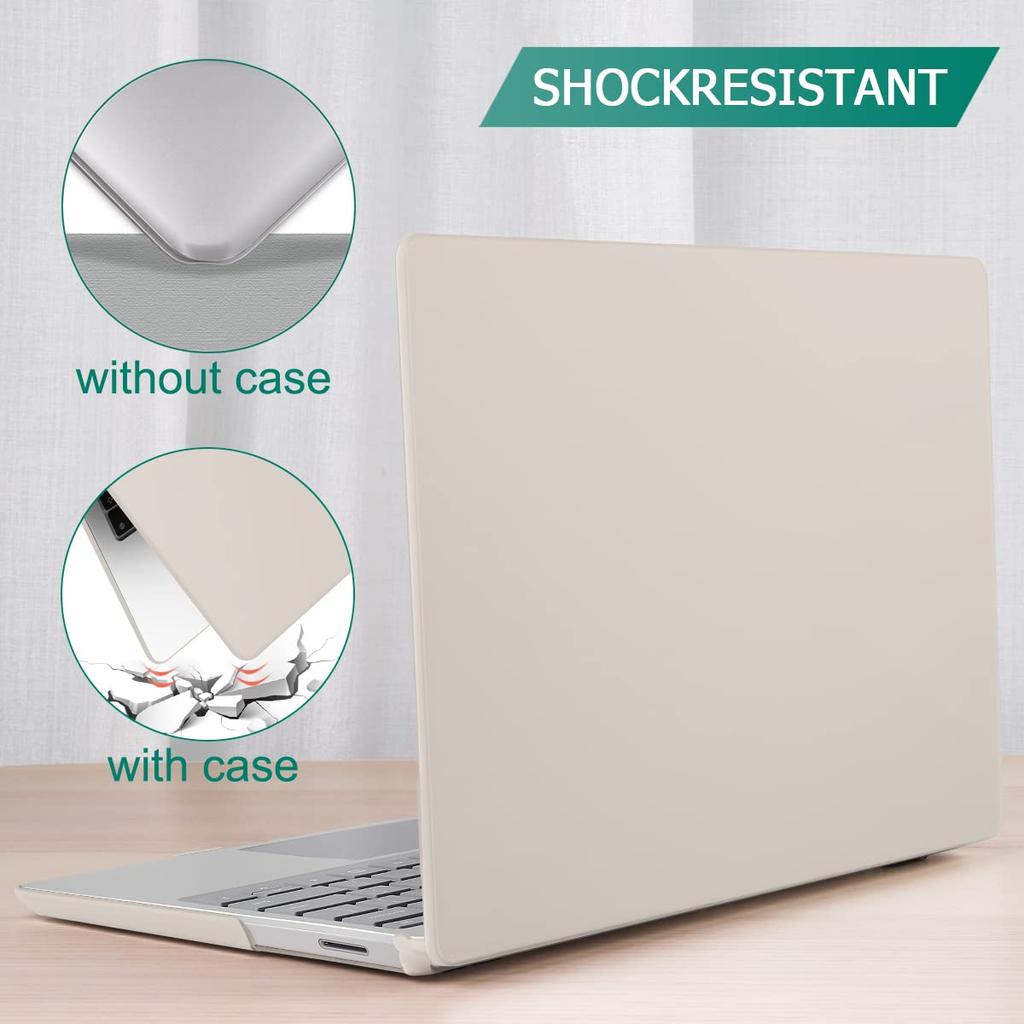 SRUOCASE Microsoft Surface Laptop Metal Palm Rest for 1872 1873 1953 1979 Plastic Hard Shell Case with Screen Keyboard Dust Rock Ash 15" 3/4/5 Models