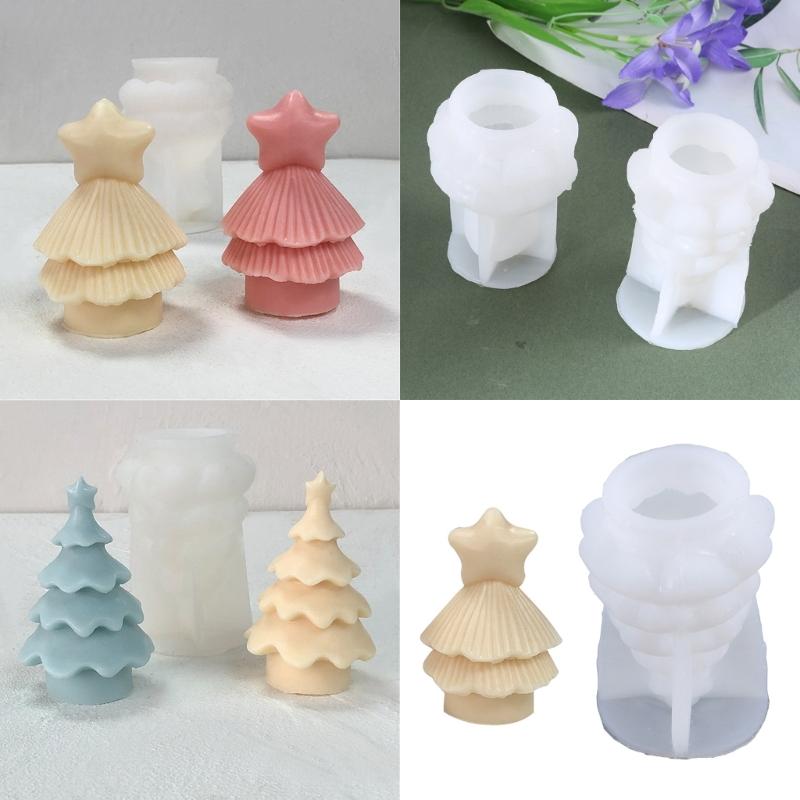 Flexible Silicone Mold Handmade Scented Candle Mould Star Christmas Tree Aromatherapy Jewelry Mold Home Decorations