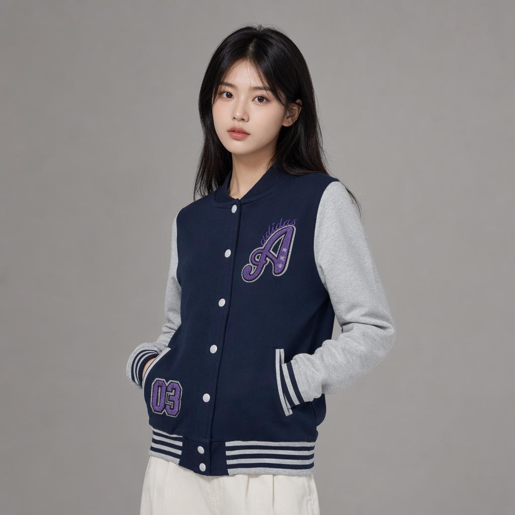 Adidas Knitted Single-Breasted Baseball Collar Long Sleeve Jacket Women jackets M31993