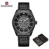 NAVIFORCE Original Men Fashion Quartz Watch Leather Strap 30m Waterproof Calendar Compass Design Men Leisure Business Watch NF9281L