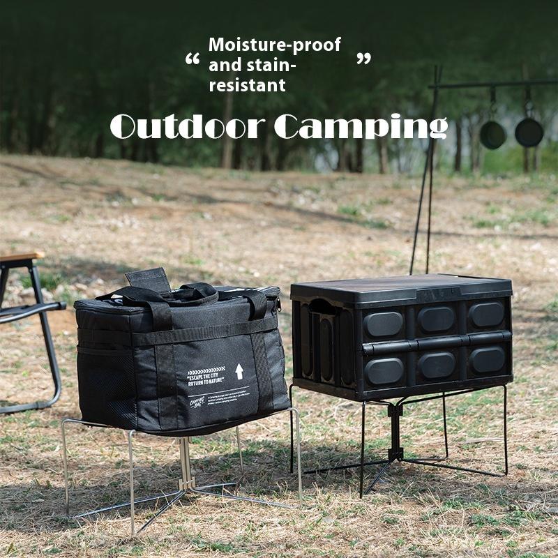 Camping Folding Cooler Box Stand Container Holder Shelf Outdoor Camping Supply Holder Folding Stand Ice Box Stand Aluminum Alloy