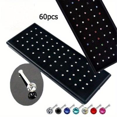 60 sztuk/zestaw modne kolczyki w nosie ze stali nierdzewnej, kolczyki w nosie, biżuteria do piercingu dla mężczyzn