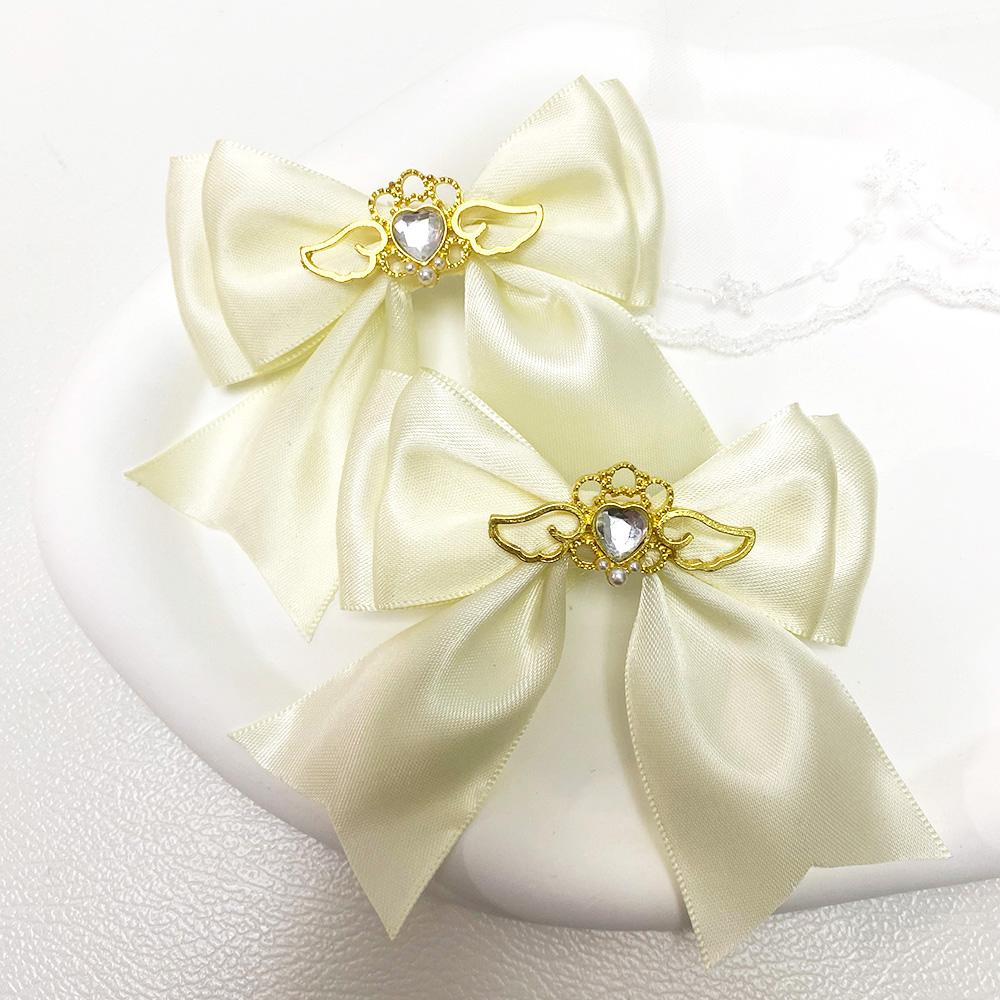 

[1 pair] lolita soaplay hair clips y2k accessories women s hair barrettes New year decor trendy flower clip gothic hair brooch бежевий