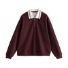 Women's Fleece-Lined Color-block Polo Sweatshirt