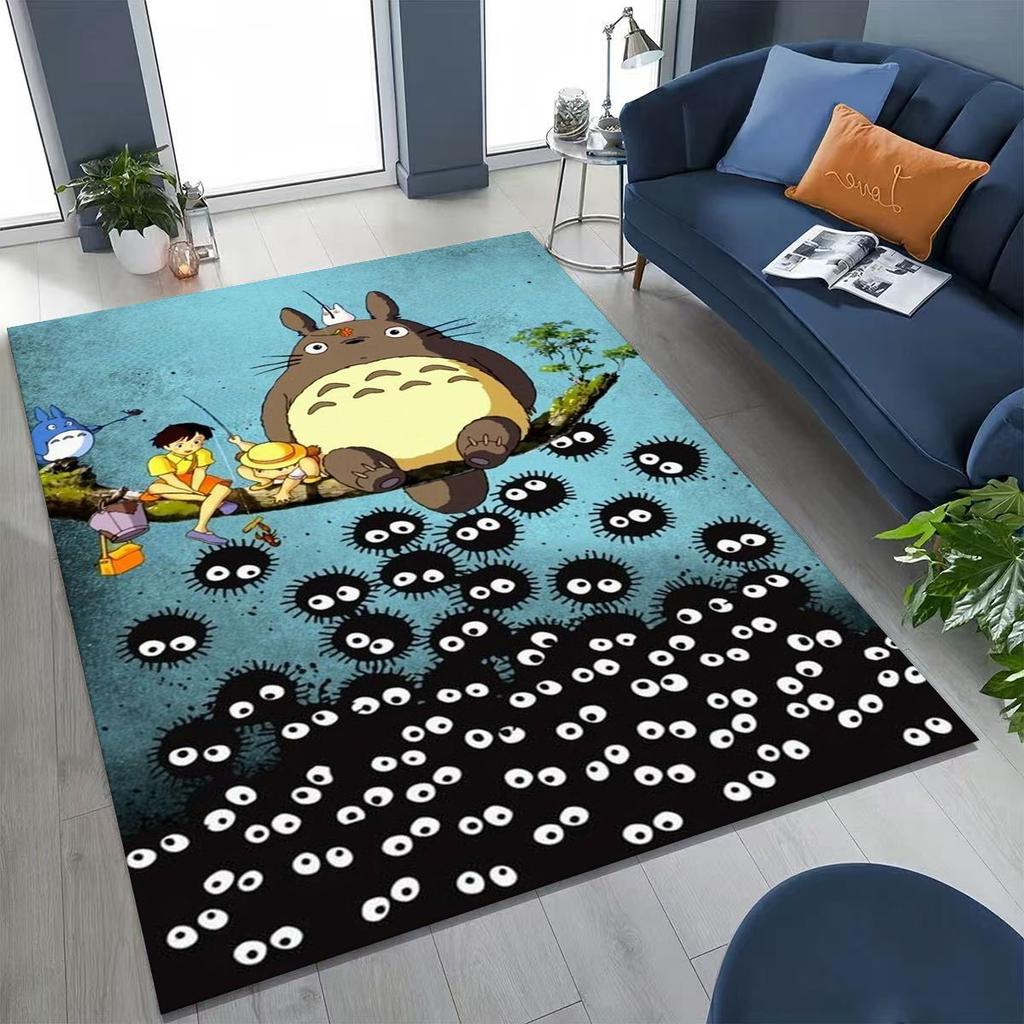 Kawaii T-Totoros Cartoon Art Carpet Rug for Bedroom Living Room Sofa Home Doormat Decor,Large Kids play Non-slip Floor Mat