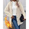 Cardigan con cappuccio a tinta unita con bottoni a maniche lunghe giacca casual in pile