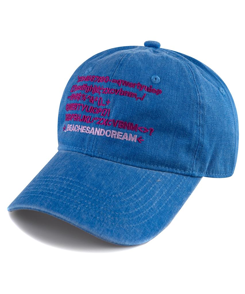 Bichiseuaenkeulim Text Pigment Ball Cap-Blue