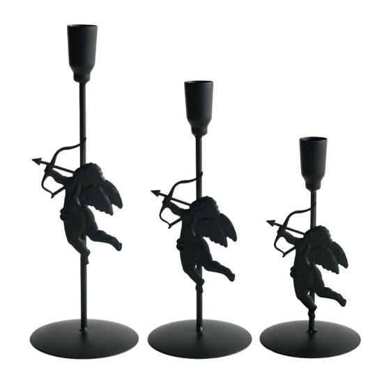 1/3Pcs Iron Art Cupid Candle Holder Vintage Metal Candlestick Home Living Room Wedding Party Taper Candle Stand Table Centerpiece Ornament