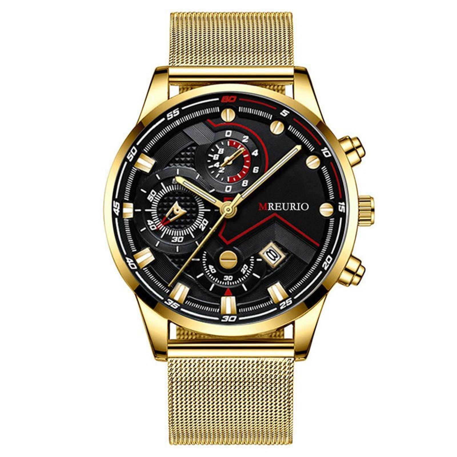 

Men s Waterproof Luminous Running Alarm Clock Watch One Size золотий