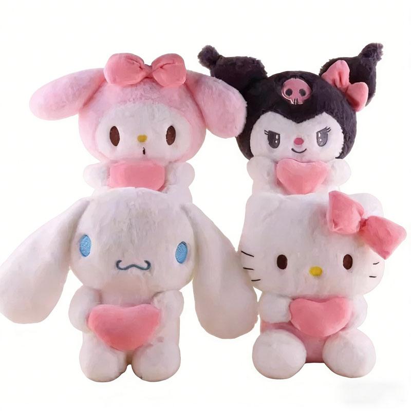 22cm Kuromi Pillow KT Plush Toy Girls Soft Stuffed Animal Toys Heart My Melody Cinnamoroll Stuff Doll Gifts