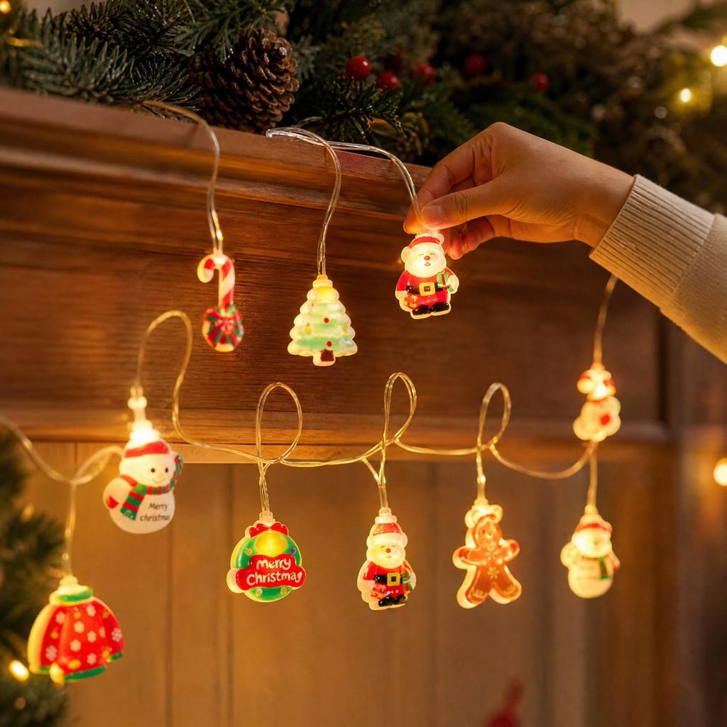Christmas String Lights, Indoor Christmas Decoration Lights for Christmas Tree and Window Display, Festive Decorative Lights