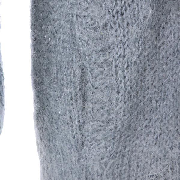 VINTAGE 80s Long sleeve Mohair knit cardigan L Blue Women Used
