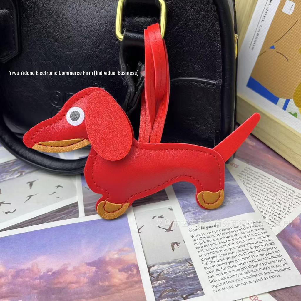 Miu-Style Sausage Dog Plush Charm - Backpack, Car, Keychain Gift