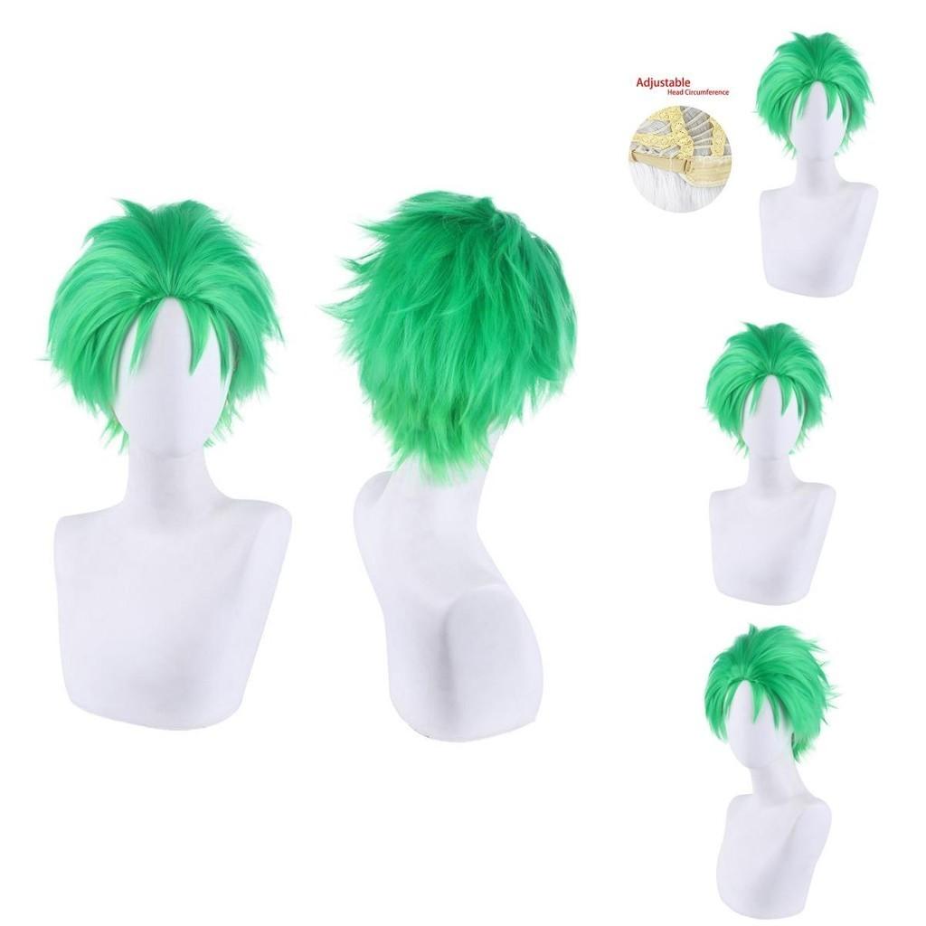 One Piece Roroya Zoro Cosplay Wig Premium Synthetic Silk Fiber Heat Resistant Halloween Costume Prop