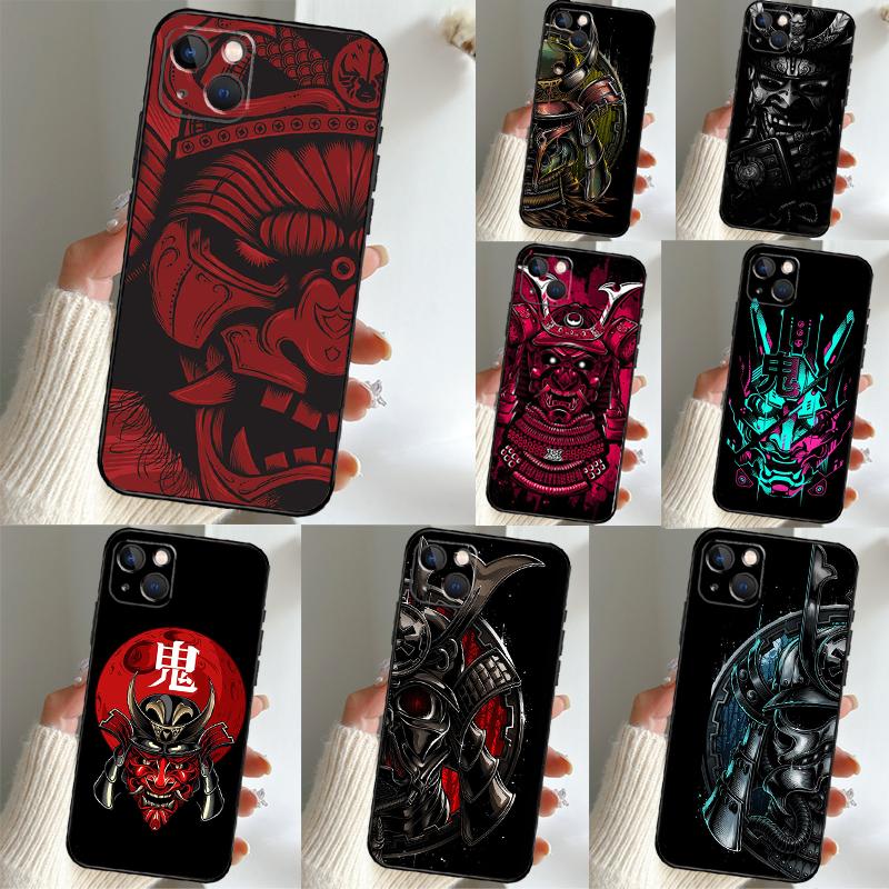 Japanese Samurai Oni Hannya Mask Case For Samsung Galaxy S25 Ultra S23 S22 S21 S24 Ultra S9 S10 S20 Plus S25 FE Phone Cover
