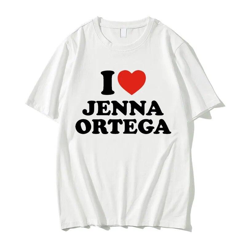 I Love Jenna Ortega Trička Topy Letní Unisex Hip Hop Trička s krátkým rukávem Unisex Dámská Móda Neformální Tričko nadměrné velikosti Eu
