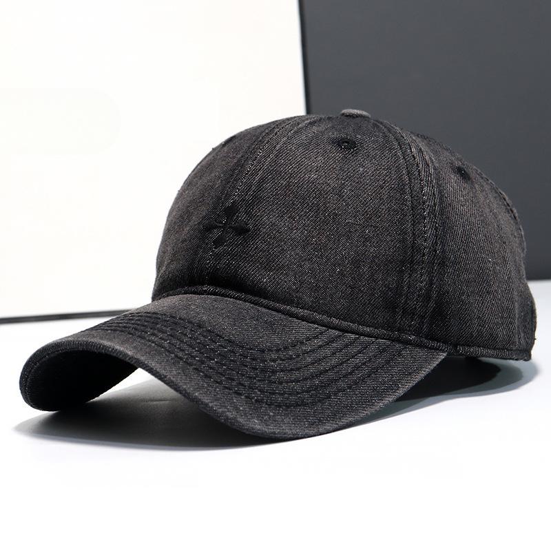 Korean Version of Cross Baseball Hat for Women's Trendy Versatile Denim Baseball Cap Showing Face Small Head Surround Hat
