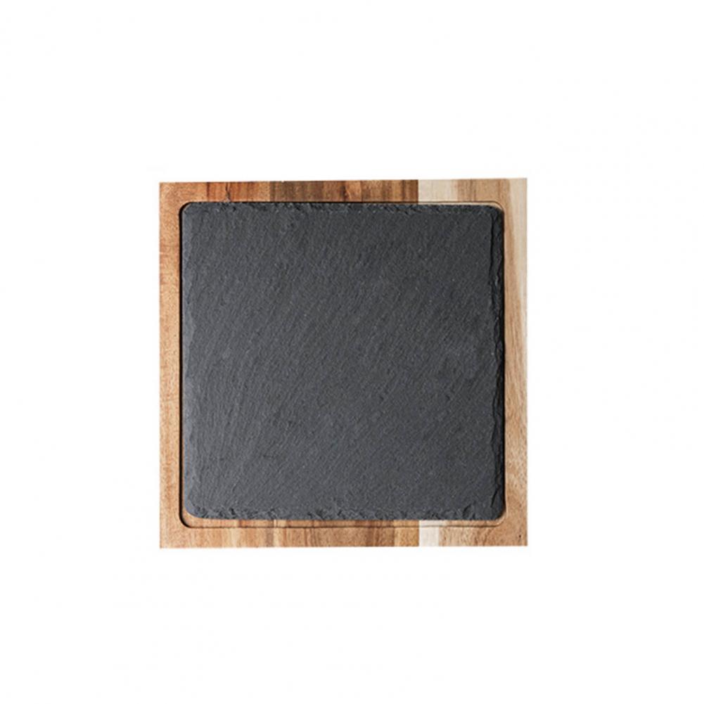 

Тарілка для стейка З масиву дерева Тарілка для західної їжі Кам яна таця для стейка Деформостійка Сучасний стиль Тарілка для стейка