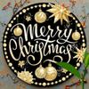 Vintage Round Metal Tin Sign Wall Art Christmas Holiday Decor Home Gift