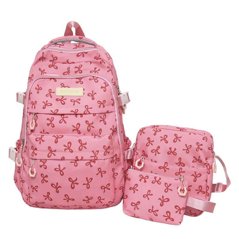 

Набор из трех предметов: Рюкзак, Женская школьная сумка, Рюкзак с бантом, Большая вместимость, Легкий рюкзак