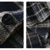 Automne et Hiver Vêtements Homme Chemise à Carreaux Rétro Manches Longues Chemises Amples Brossées avec Poche Chemise Décontractée Quotidienne pour Homme