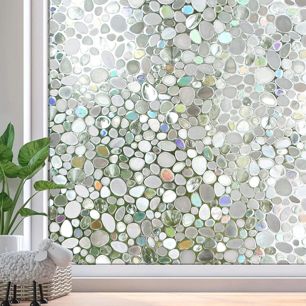 AFDB Privacy Frosted Glass Window Sticker Removable Static Cling Non-Adhesive Vinyl Opaque Sun Blocking Window Film Decoration