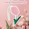 Glitter Flower Headbands Sweet Tulip Hairband Children Head Bands For Girls Sequin Printed Heart Headband Kids Hair Piece