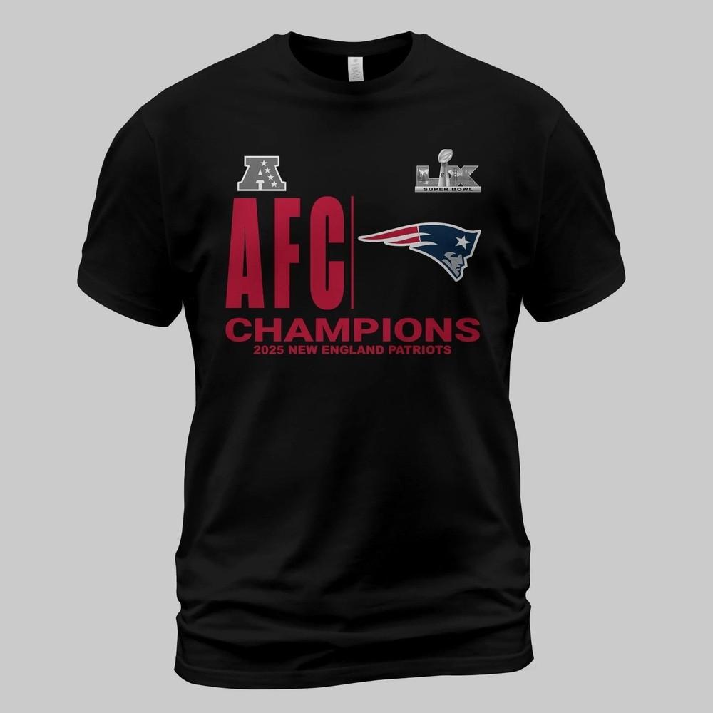 

NE Patriot 2025 AFC Champions Unisex Black TShirt Fan Gift S-5XL Unisex T-Shirt XL