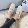 Nuova Moda Primavera/Autunno Stivali Slip-On da Donna Outdoor con Suola Chunky e Shearling - Stivali Bean Oversize Scarpe di Cotone