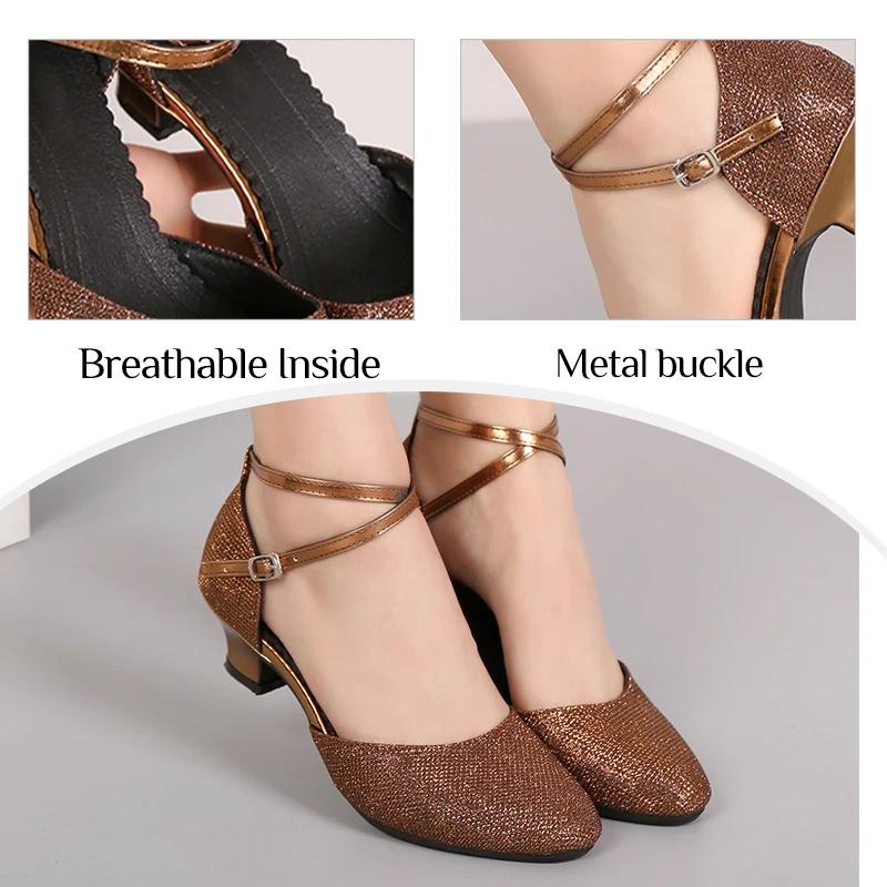 Women's Latin Dance Shoes Ballroom Shiny Salsa Dance Shoes Tango Ladies Girls Comfortable Dancing Shoes for Women Heel 5.5cm