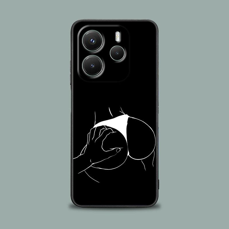 Handyhülle für Xiaomi Redmi 15C 14C 12C 13C 4G Redmi Note 15 14 13 12 11 10 Pro Plus 12S Hülle Sexy Linienkunst Liebhaber Paar Kuss