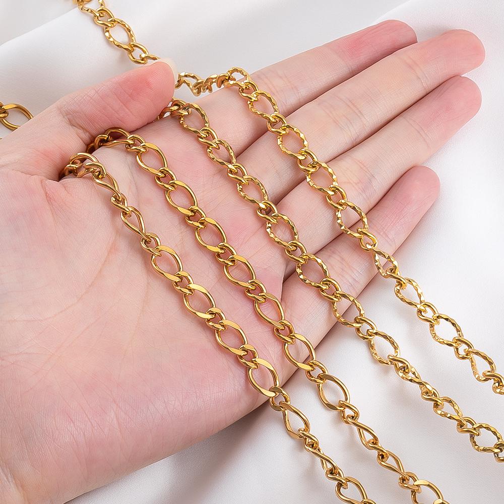 No Fade 2M 1M 0.5M Stainless Steel Twisted Circular Link Chain Thick Grinding Chains for DIY Necklaces Bracelets Jewelry Making