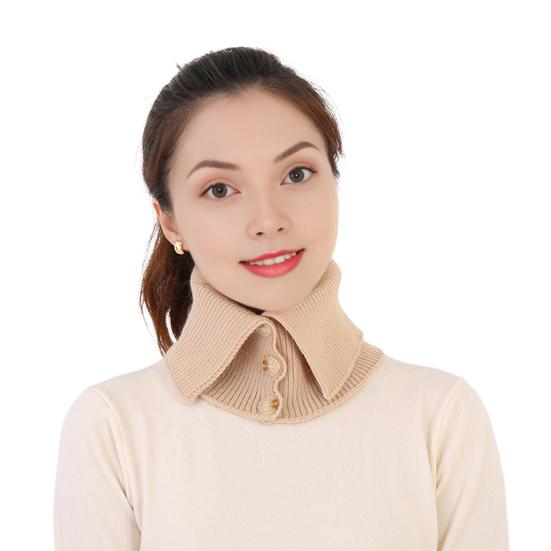 

Поддельный воротник-шарф Мягкий бархатный Утолщенный зимний шарф Ветрозащитный Однотонный Застежка на пуговицы Вязаный воротник Декоративный шарф хаки