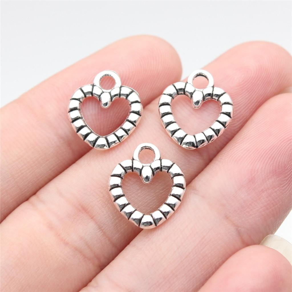 

Charms Openwork Heart Pendants Vintage Jewelry Supplies QC068 A33-20pcs-14x12mm
