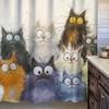 Creative Cat Print Shower Curtain, Window Curtain