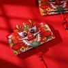 Hot Stamping 2026 Folding Red Envelope Cartoon Pattern Thickening Dragon Year Red Pocket With Tassels Lucky Festival Bag