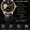 Men's Fully Automatic Mechanical Watch Tourbillon Hollow Dial 24-hour Moon Phase Window Business Waterproof Noctilucent Men's Fashion Mechanical Watch