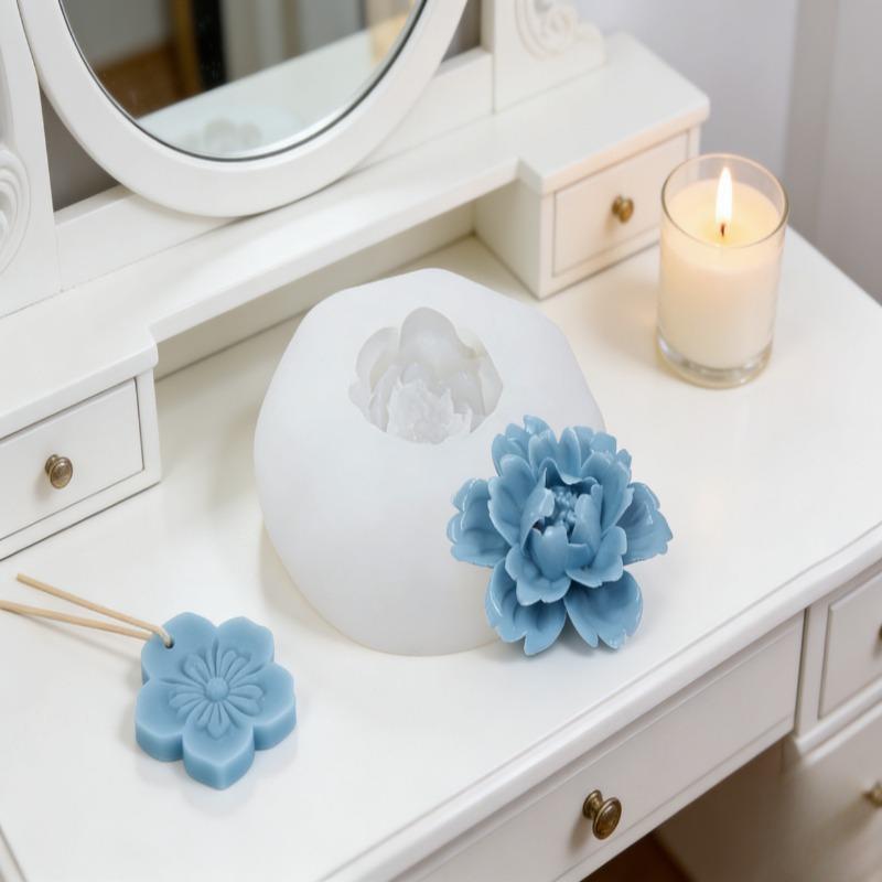 1pc Peony Silicone Mold DIY Epoxy Resin Aromatherapy Candle Cake Decor Handmade Soap Making Mould Craft