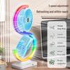 2026 Dual-Head Rotating Desktop Fan with Atmosphere Light
