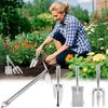 Garden Tool Set Soil Loosening Stainless Steel Shovel Portable Garden Tools Set Of 4 For Yard Lawn Vegetable Planting Soil