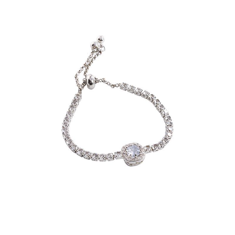 Elegant High-End Zircon Diamond Bracelet: Niche Luxury, Adjustable & Simple Design