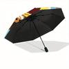 1pc SpongeBob SeaWorld Self-Folding Umbrella, 8-Bone Compact Travel Umbrella, Durable Plastic And Iron Frame089