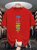 Unisex Crew Neck Tee Colorful Direction Sign Text Graphic Print Soft Cotton Loose Breathable Short Sleeve Summer Casual Street Tops