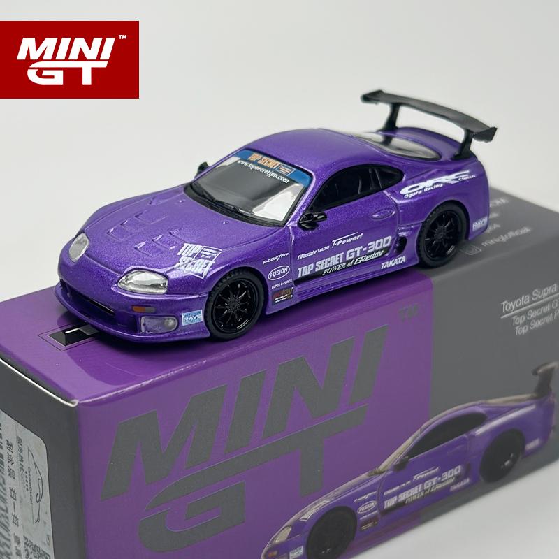 

MINIGT 1:64 Toyota Supra A80 Top Secret GT-300 Top Secret Purple MGT Alloy Car Model 1067
