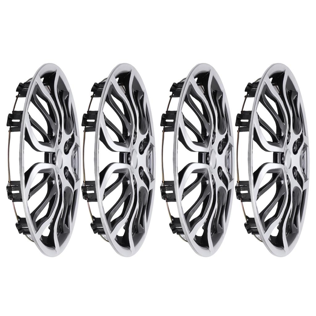 4 Pcs 14 Inch Hubcaps Full Protection Stylish Look Universal Fit R14 Wheel Rim Cover for Most Cars Truck SUV Silver
