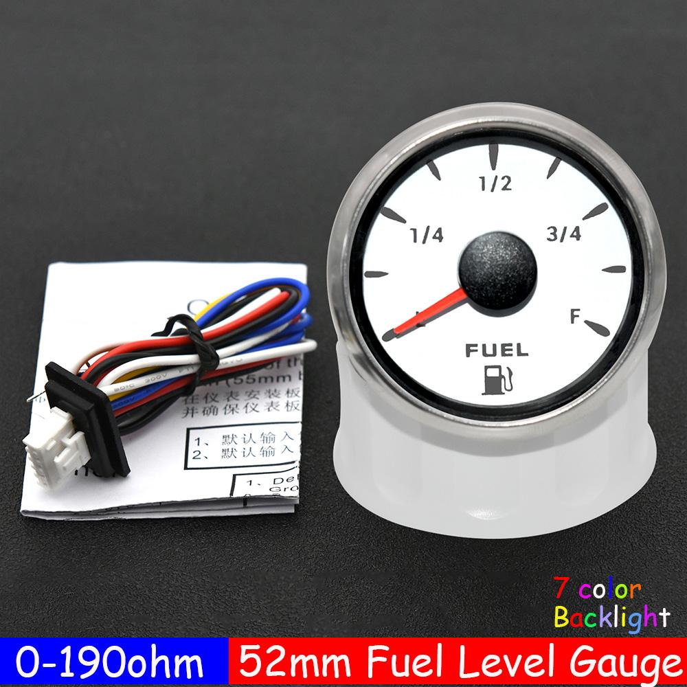 

Морской Лодочный Автомобильный 2 52мм Указатель Уровня Топлива 0-190 ОМ Датчик Уровня Топлива+Указатель Уровня Топлива 7 Цветов Светодиодный Индикатор Топливного Бака Водонепроницаемый